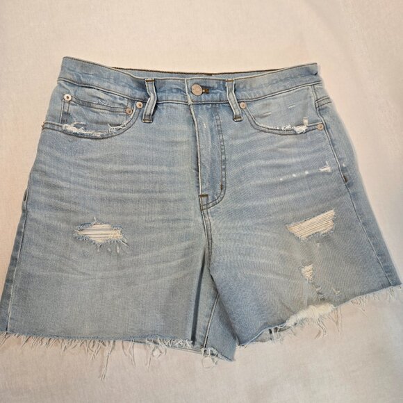 MADEWELL Festival Stretchy Distressed Hi-Rise Raw Hem Short Size 28 New NO Tags! - Picture 3 of 16